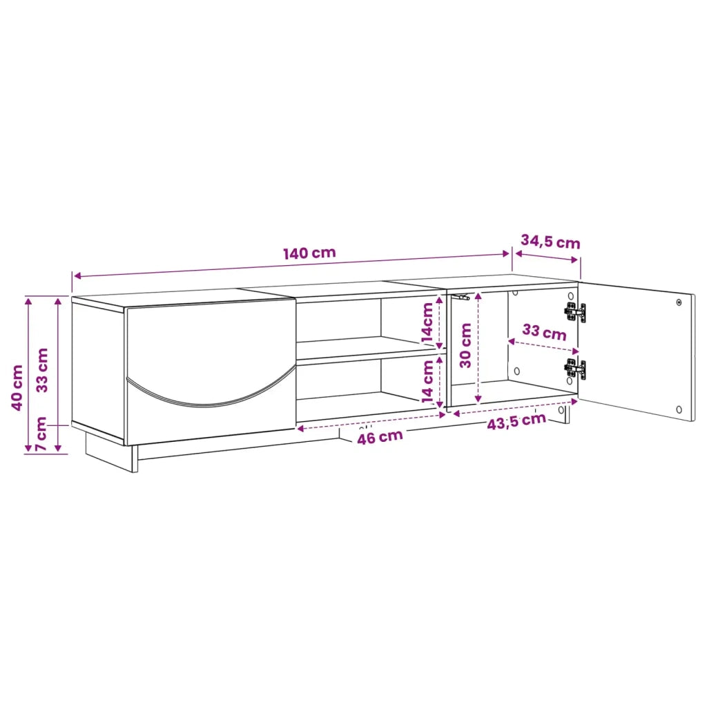 Supporto TV 140 x 34,5 x 40 cm Legno antico 8011493