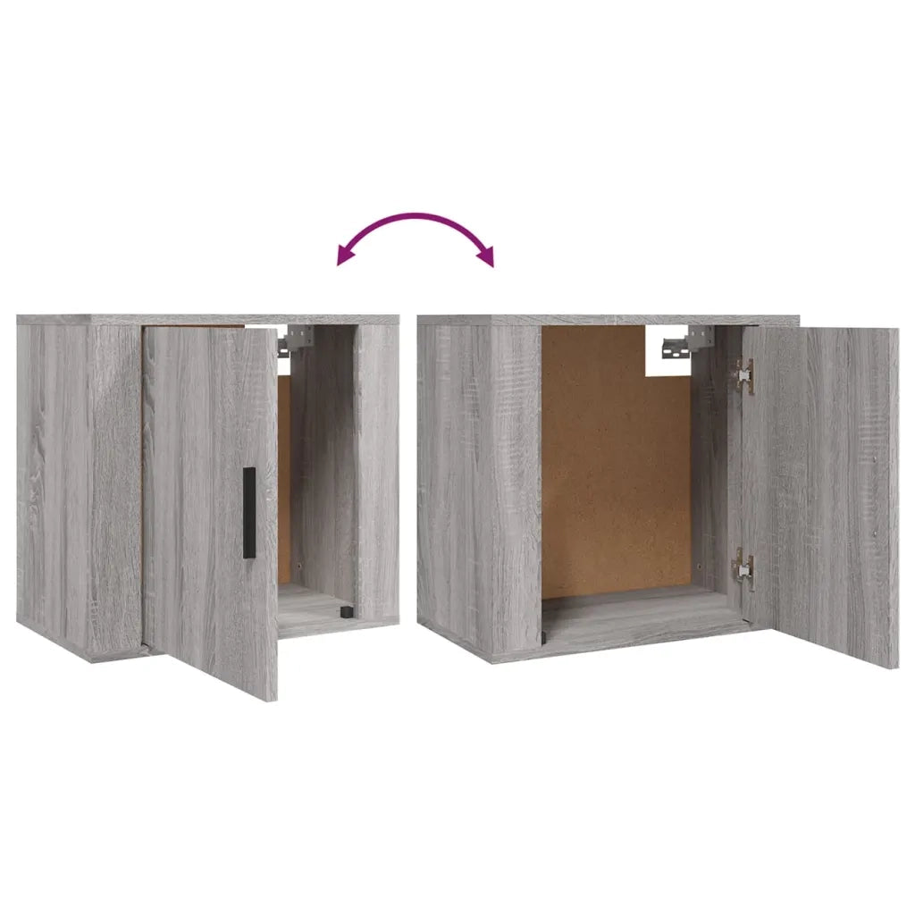 Comodini a Muro 2 pz Grigio Sonoma 50x30x47 cm 816877