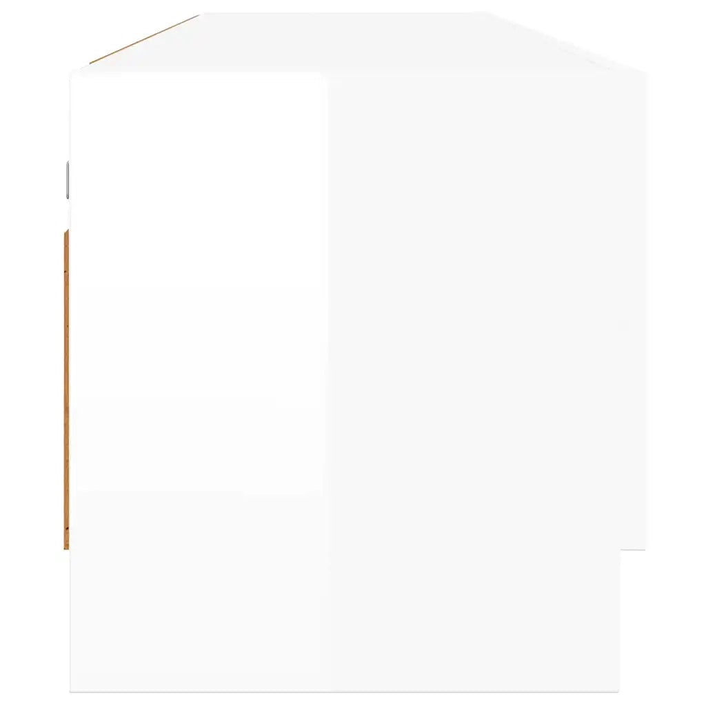 Armadio Bianco Lucido 70x32,5x35 cm in Legno Multistrato 808248