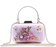 Borsa di compleanno per donna con perle e fiori, tasca a tracolla per bambina e ragazza