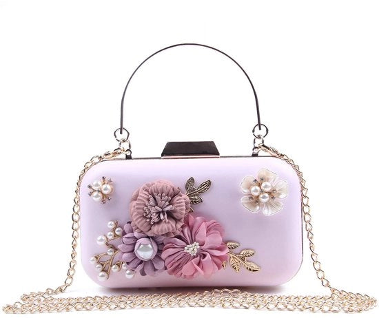 Borsa di compleanno per donna con perle e fiori, tasca a tracolla per bambina e ragazza