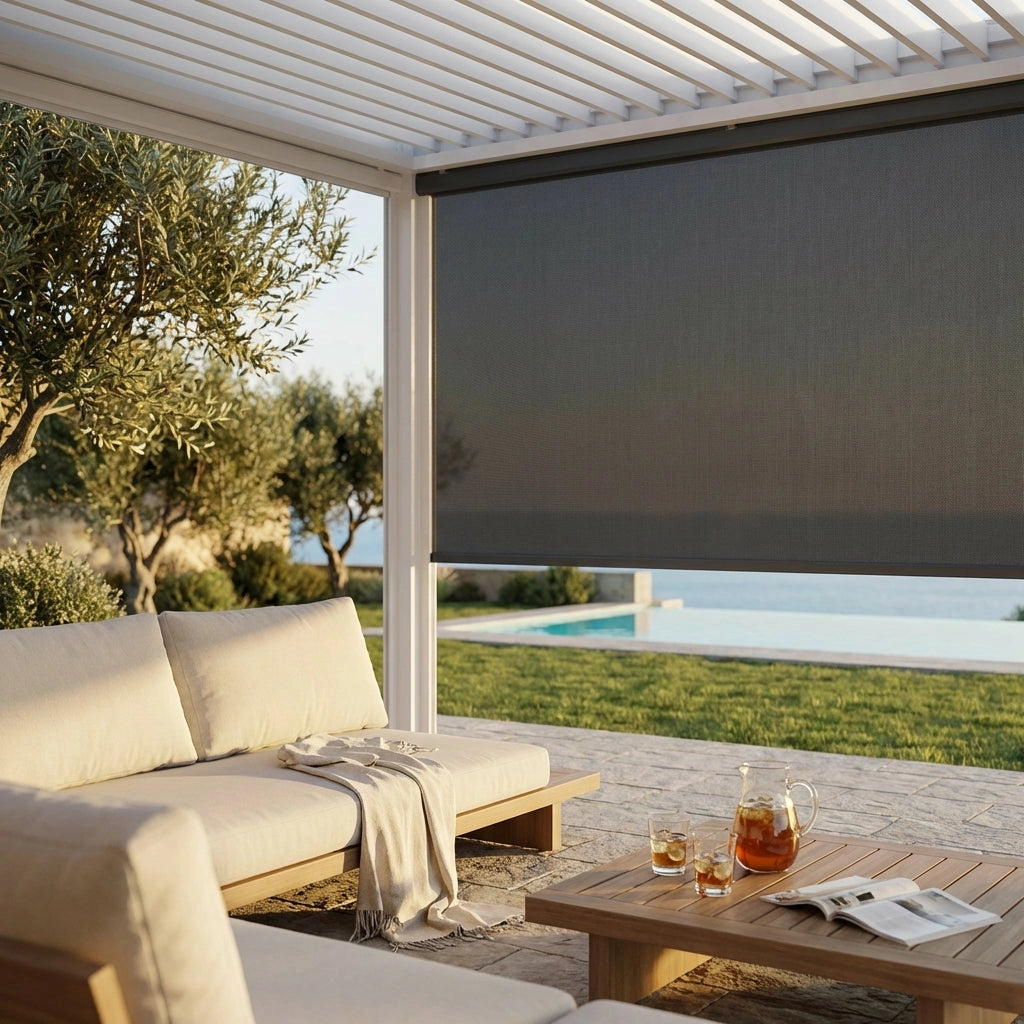 Parete laterale per pergola in alluminio textilene - TONY