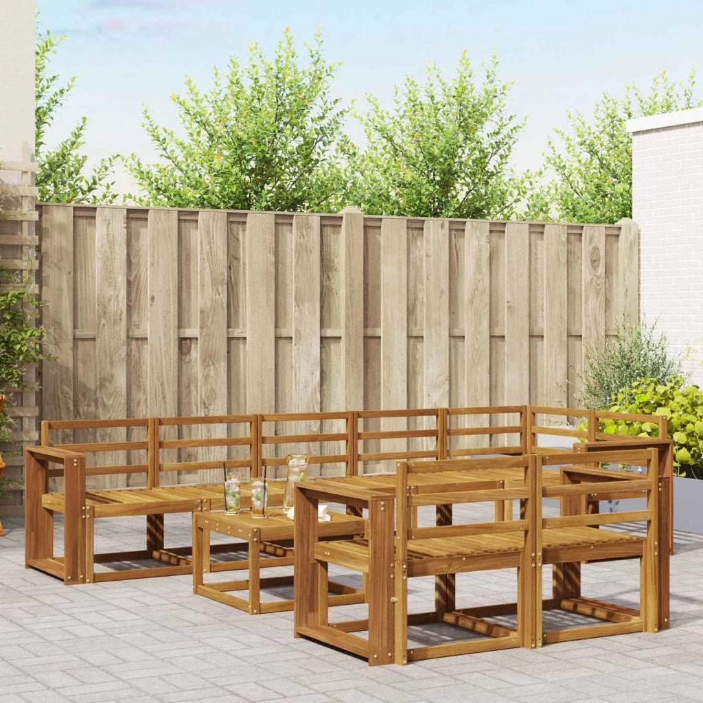 Set di divani da esterno 9 pcs Naturale