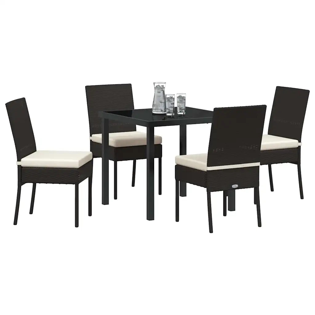 Set da Pranzo per Giardino 5 pcs Nero 3379206