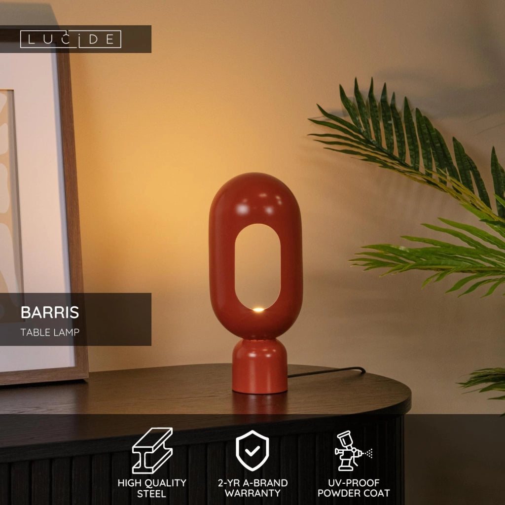 Lampada da tavolo retro ovale BARRIS 1xE27 terracotta Lucide