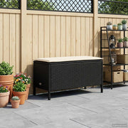 Sedia da giardino-Poggiapiedi da Giardino Nero e Crema 80 x 38 x 45 cm