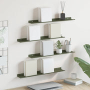 Mensola sospesa 4 pcs Verde oliva 60 x 8,5 x 2,5 cm Acciaio