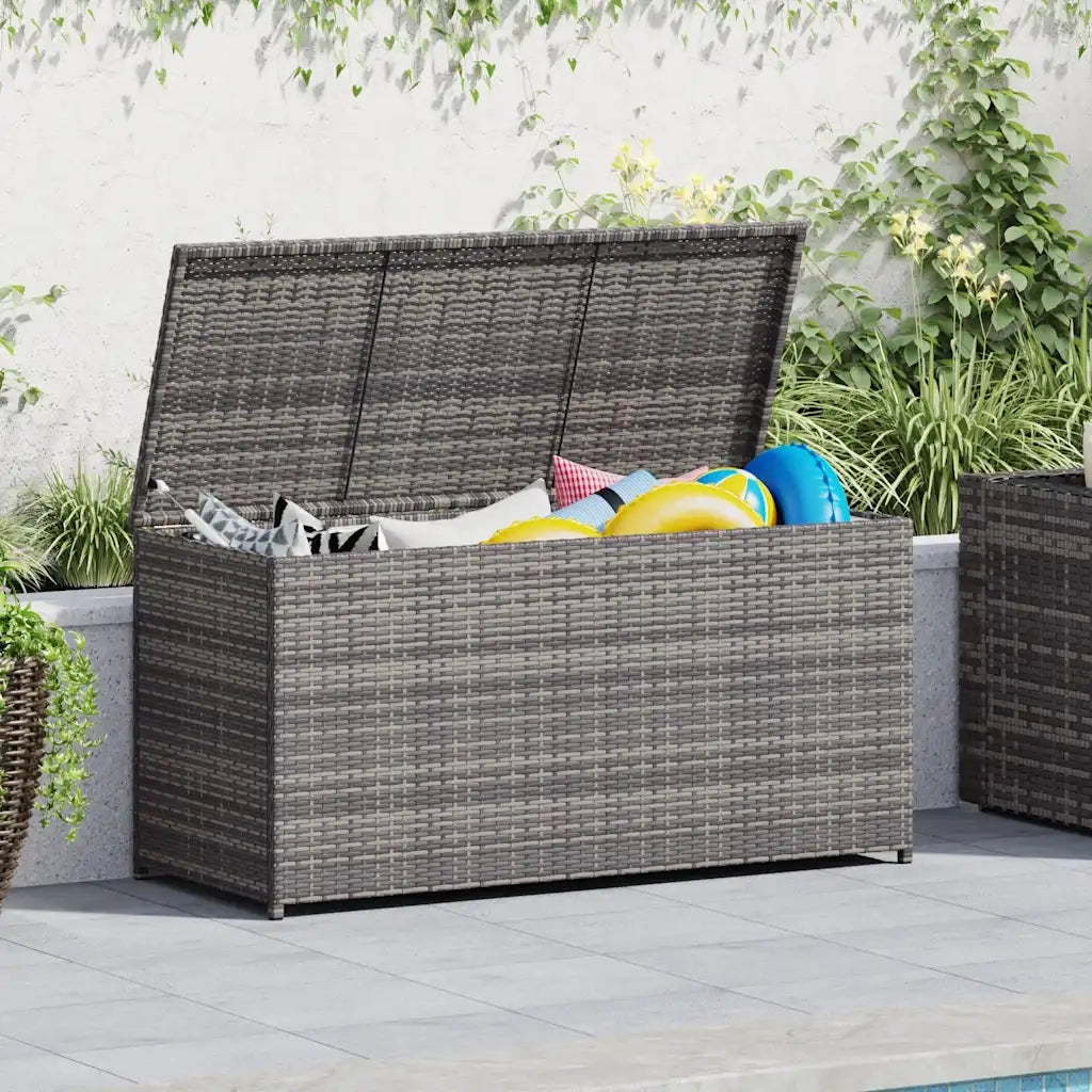 vidaXL Baule da Giardino Grigio 120x50x60 cm in Polyrattan