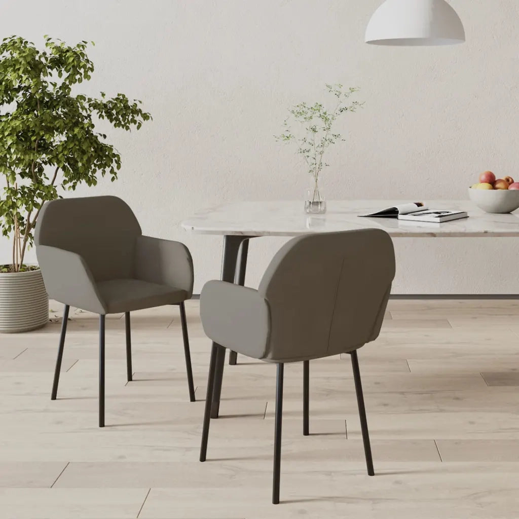 Sedie da Pranzo 2 pz | Sedie da cucina Grigio Scuro in Velluto