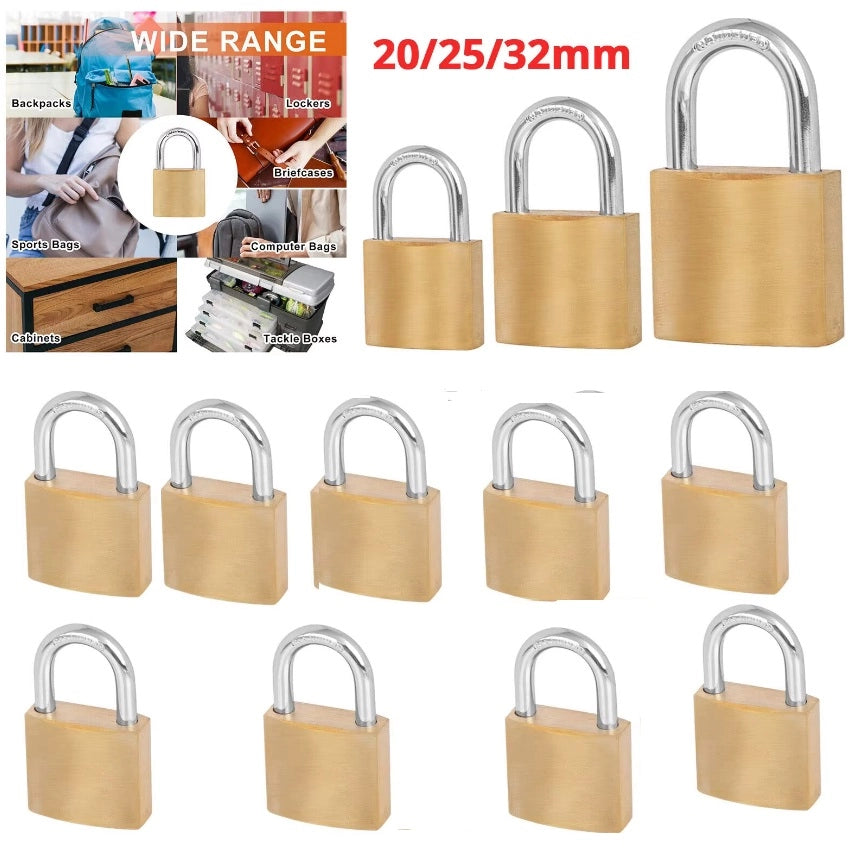 Set 12 lucchetti ad arco 20mm 25mm 32mm con 2 chiavi per armadietto valigia