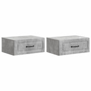 Mobiletto da notte a muro con cassetto 2 pcs Grigio Cemento 899302
