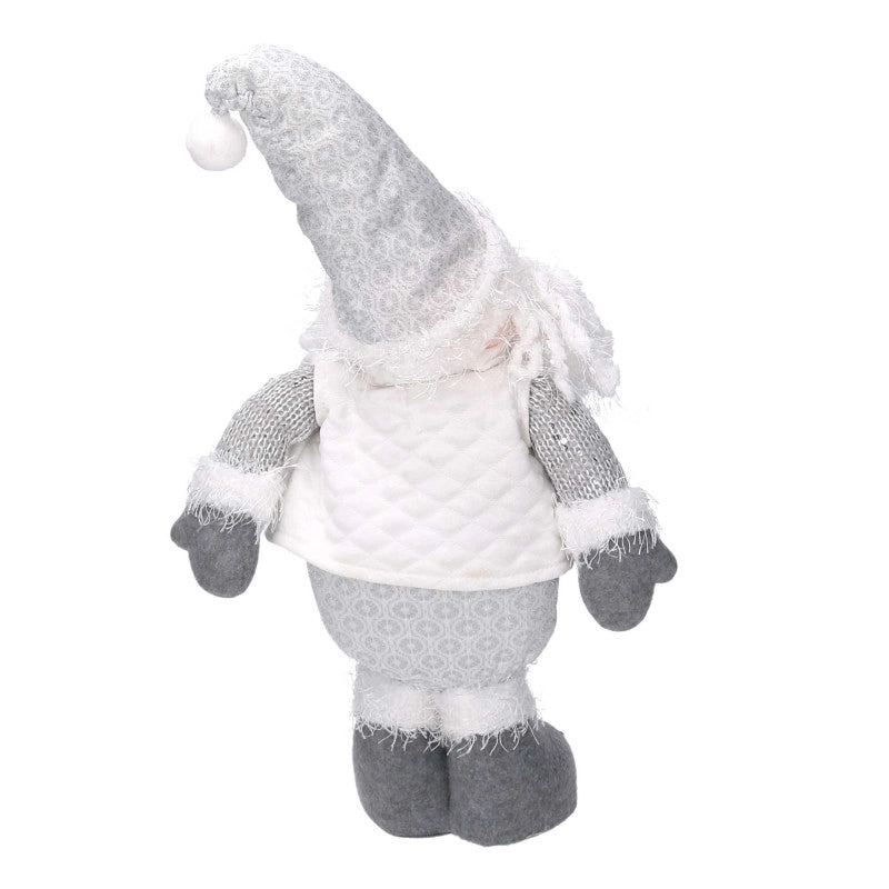 Babbo natale tessuto bianco grigio cm 25x9h38