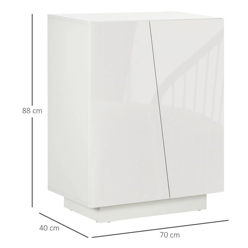MOBILETTO MULTIUSO IN TRUCIOLATO BIANCO A 3 LIVELLI CON RIPIANO REGOLABILE SU 3 LIVELLI, 70X40X88 CM
