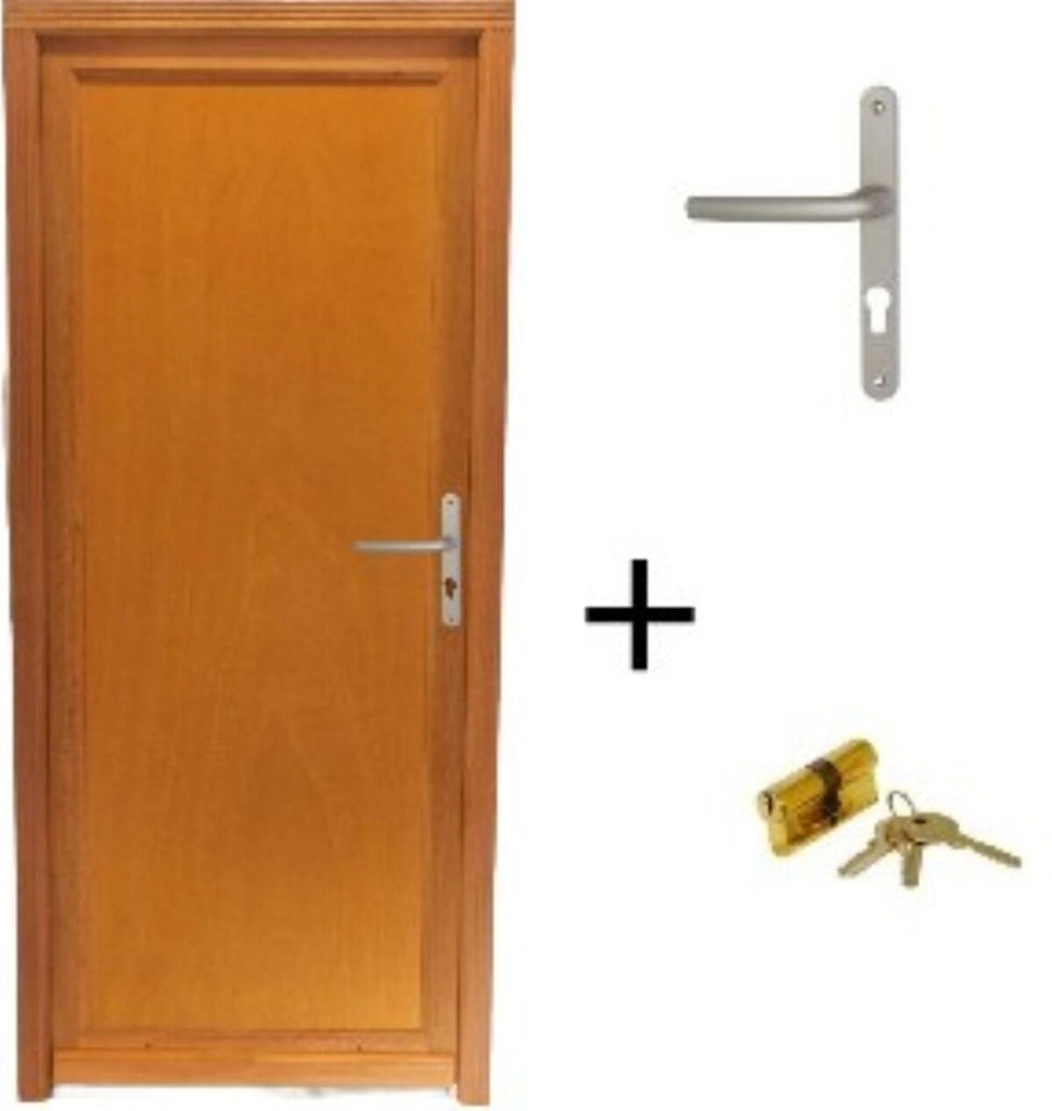 Porta di servizio in legno Armagos completa, H.200xl.80 p.sinistra + dimensioni maniglia e botte (rif 01245F924) Tabella senza maniglia