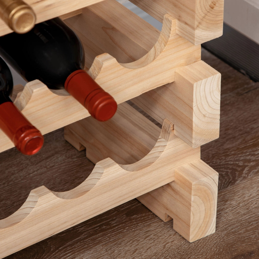 Scaffale per vini ¨C zephmum ¨C legno naturale 114x28x42.5cm
