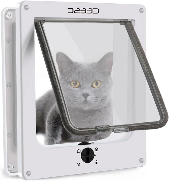 Porta gatto magnetica con chiusura a giro 4 vie per gatti grandi, gattini - Versione migliorata