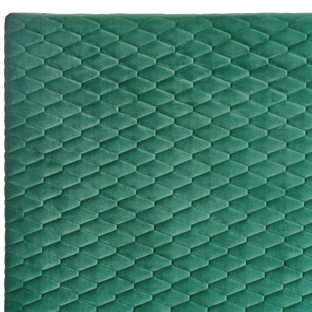 Letto 160 x 200 cm Tessuto verde Struttura imbottita a nido d'ape trapuntato