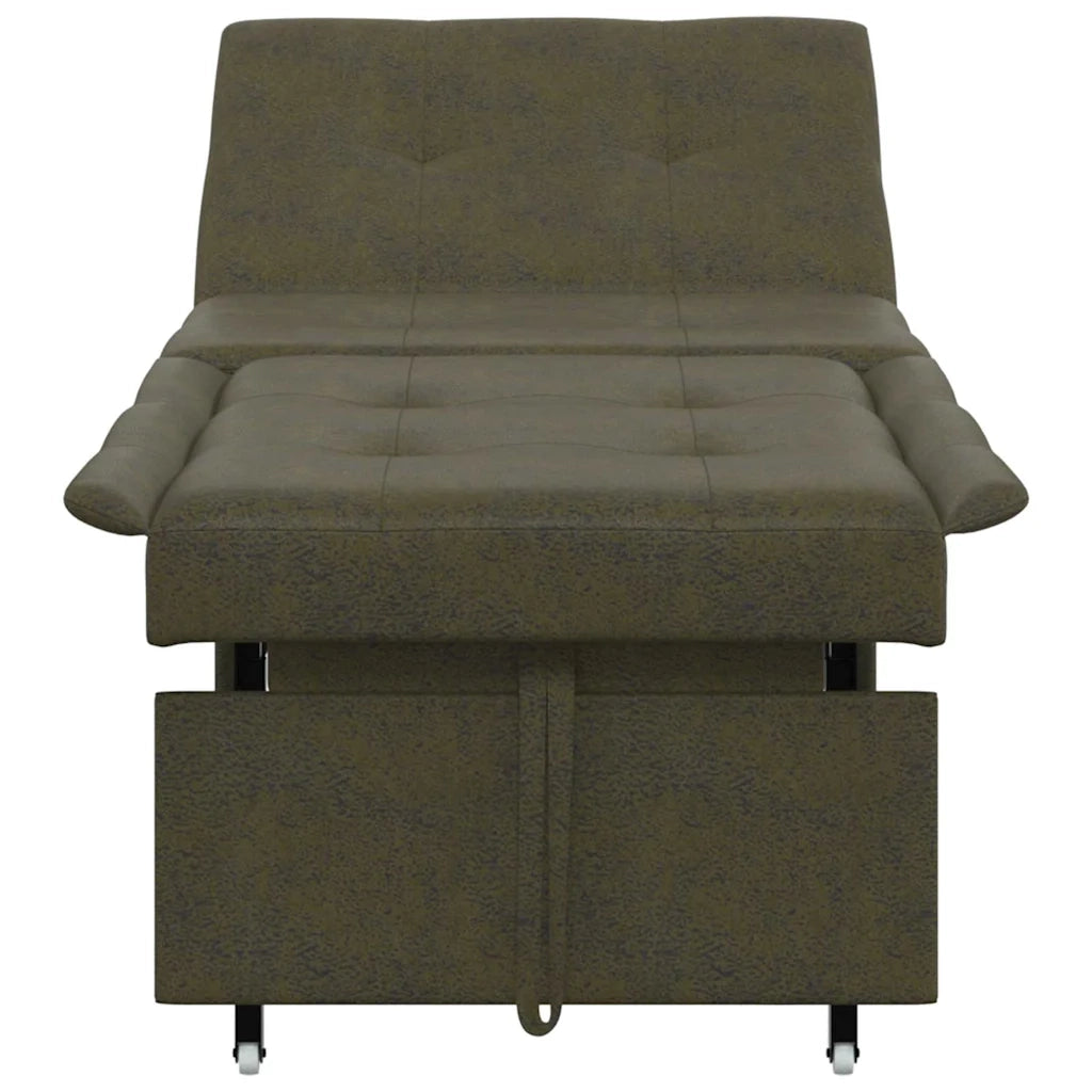 vidaXL Divano Letto Verde militare 67 x 194 x 38 cm