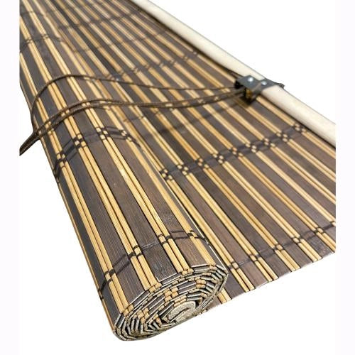 Tapparella in Listelli di Bambù 150x300H cm Midollino Marrone Scuro con carrucola Marisa