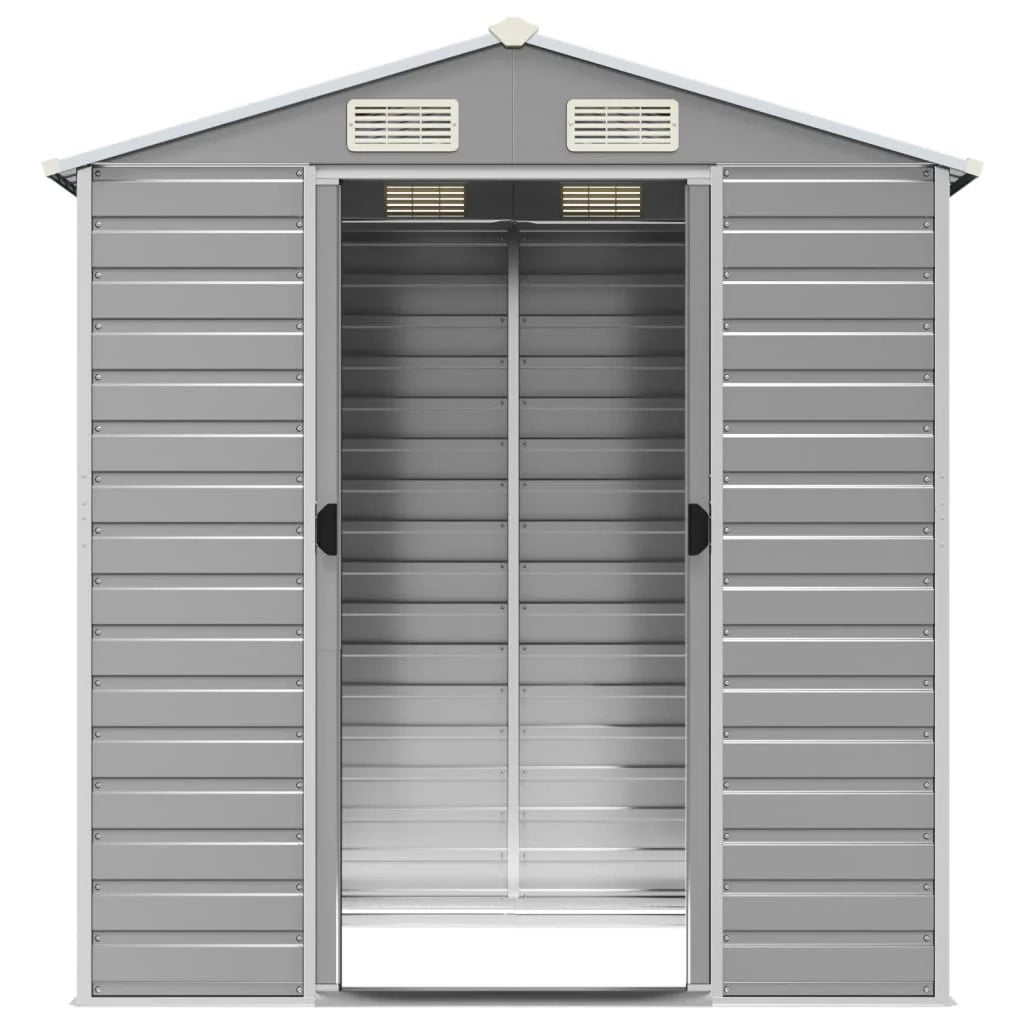 Casetta da giardino cabina ripostiglio capanno da esterno capanno per attrezzi robusta colore chiaro 191 x 130 x 198 cm acciaio zincato grigio 02_0022241