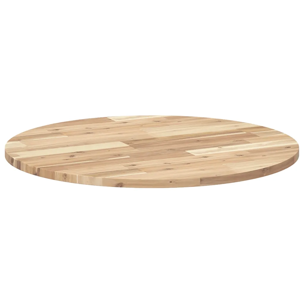 Piano Tavolo Rotondo Ã˜70x2 cm in Legno Massello di Acacia