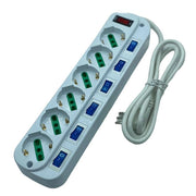Trade Shop - Multipresa Ciabatta Elettrica Con 6 Prese Universali Ita 10/16a Schuko Bipasso -
