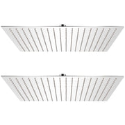 Soffione per Doccia a Pioggia 2 pz Acciaio Inossidabile 50x50cm cod mxl 50345