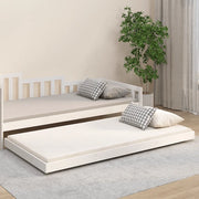 Giroletto senza Materasso-Struttura Letto Bianco 100x200 cm Legno Massello Pino 497197