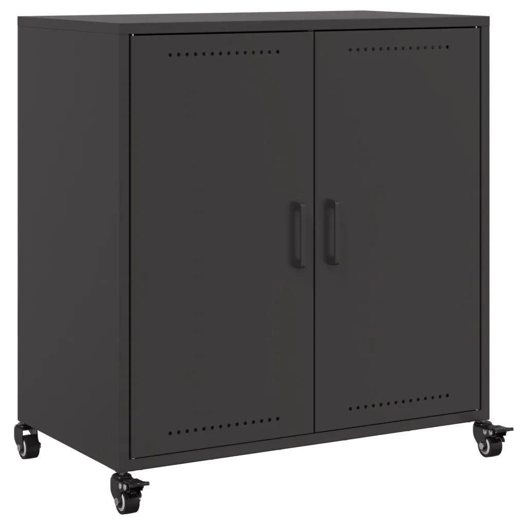 Credenza Nera 68x39x72 cm in Acciaio 846656