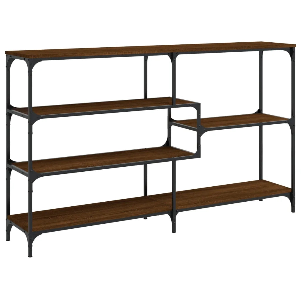 Tavolino Consolle-Tavolino da soggiorno-Tavolo Rovere Marrone 160x32x95 cm Legno Multistrato