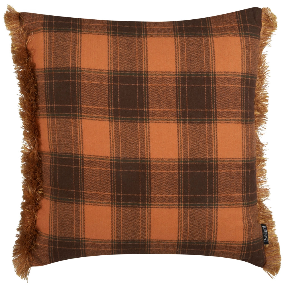 Set di 2 cuscini decorativi con motivo a scacchiera e nappe rettangolari nero e arancione 45 x 45 cm camera da letto soggiorno stile retrò