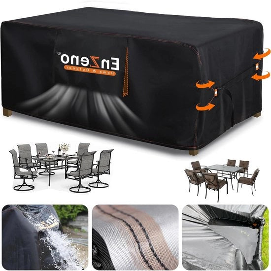Dekzeil impermeabile per mobili da giardino (nero 160X100X74cm)