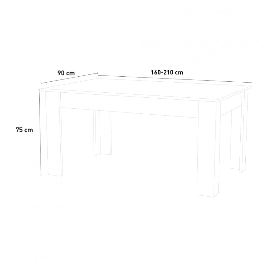 Tavolo JESI 160 allungabile design moderno larice bianco