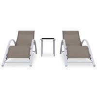 Lettini Prendisole con Tavolino 2 pz in Alluminio Grigio Talpa cod mxl 20438