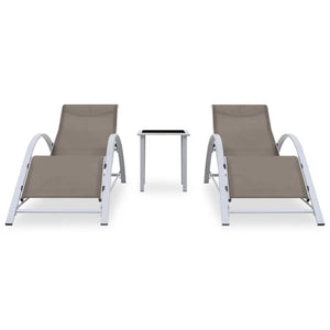 Lettini Prendisole con Tavolino 2 pz in Alluminio Grigio Talpa cod mxl 20438