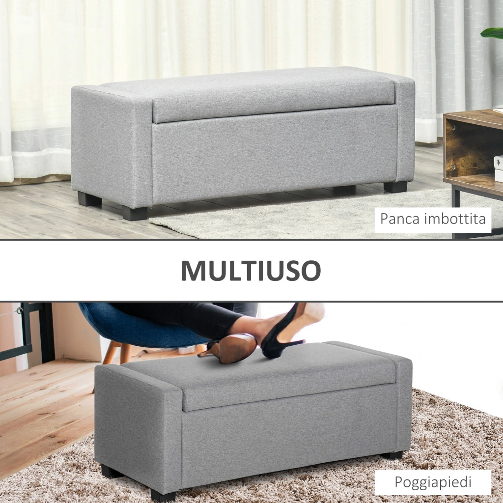 Letto Contenitore in Tessuto ¨C zephmum ¨C Grigio 120x50x44