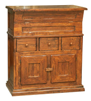 Biscottini Madia in legno massello di tiglio finitura noce L81xPR45xH92 cm. Made in Italy