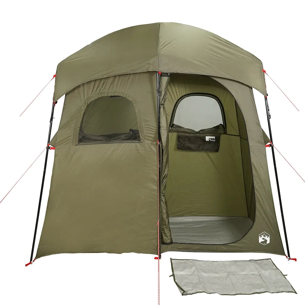 Tenda da Doccia per 2 Persone-Tenda Doccia Portatile Verde Oliva Impermeabile
