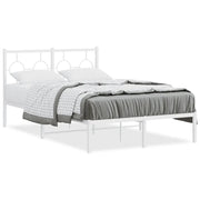 Letto matrimoniale | Letto per adulti | Giroletto con Testiera Metallo Bianco 120x190 cm