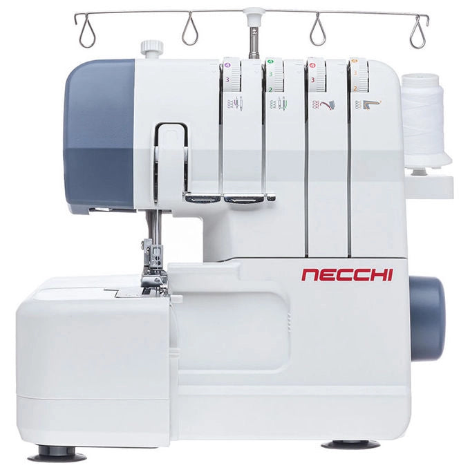 Necchi tagliacuci NCN11C, cucitura 2 3 4 fili, telaio in metallo, braccio libero, luce LED, 1300 punti al minuto
