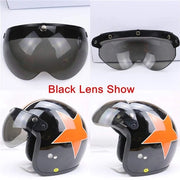 Visore universale per metà casco - Policarbonato - Protezione UV - Chiusura a gomiti - Adattabile a tutti i tipi di metà casco