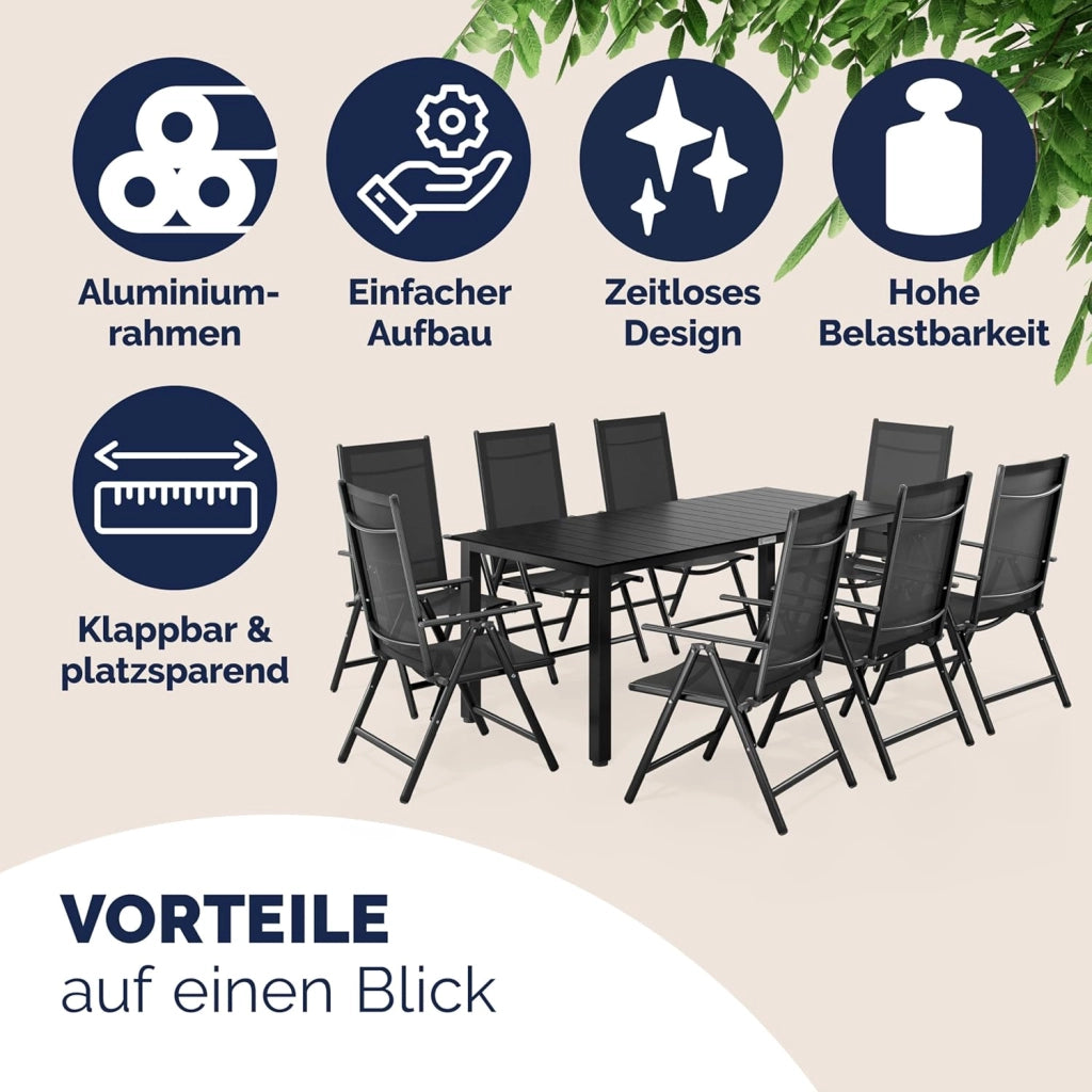 Tavolo e Sedie da Giardino Alluminio 4 +1 Tavolo WPC 80x80 cm Mobili Esterno Grigio