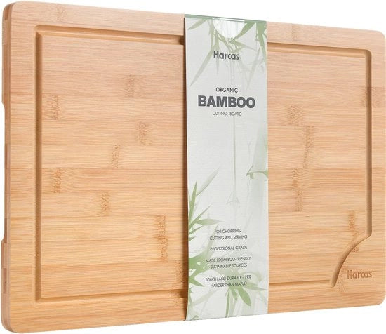 Pannello di taglio in legno di bambù biologico - Dimensioni extra grandi per carne, verdure, tapas e formaggi - Sostenibile e antibatterico