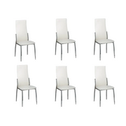 Sedie da Pranzo 6 pz Bianche in Similpelle cod mxl 55085