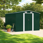 Garden Shed 257x298x178 Cm Metal Green