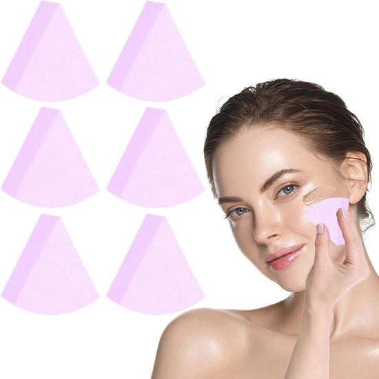 6 pezzi di spugnette per trucco miniatura a forma di triangolo - applicatori per cosmetica lavabili per fondotinta e correttore
