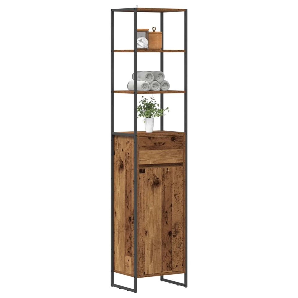 Mobile da Bagno con cassetto Legno vecchio 40 x 30 x 180 cm