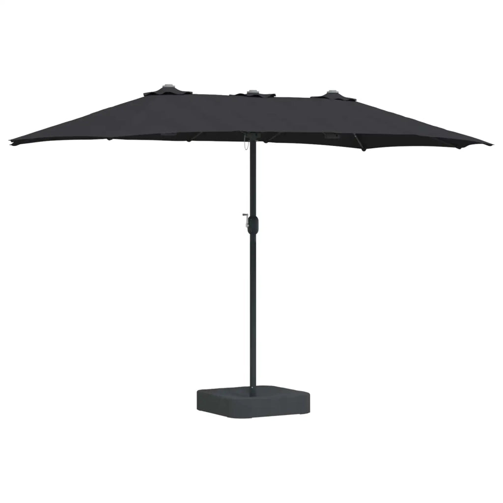Ombrello da giardino Nero 385 x 209 x 244 cm Poliestere 42003289