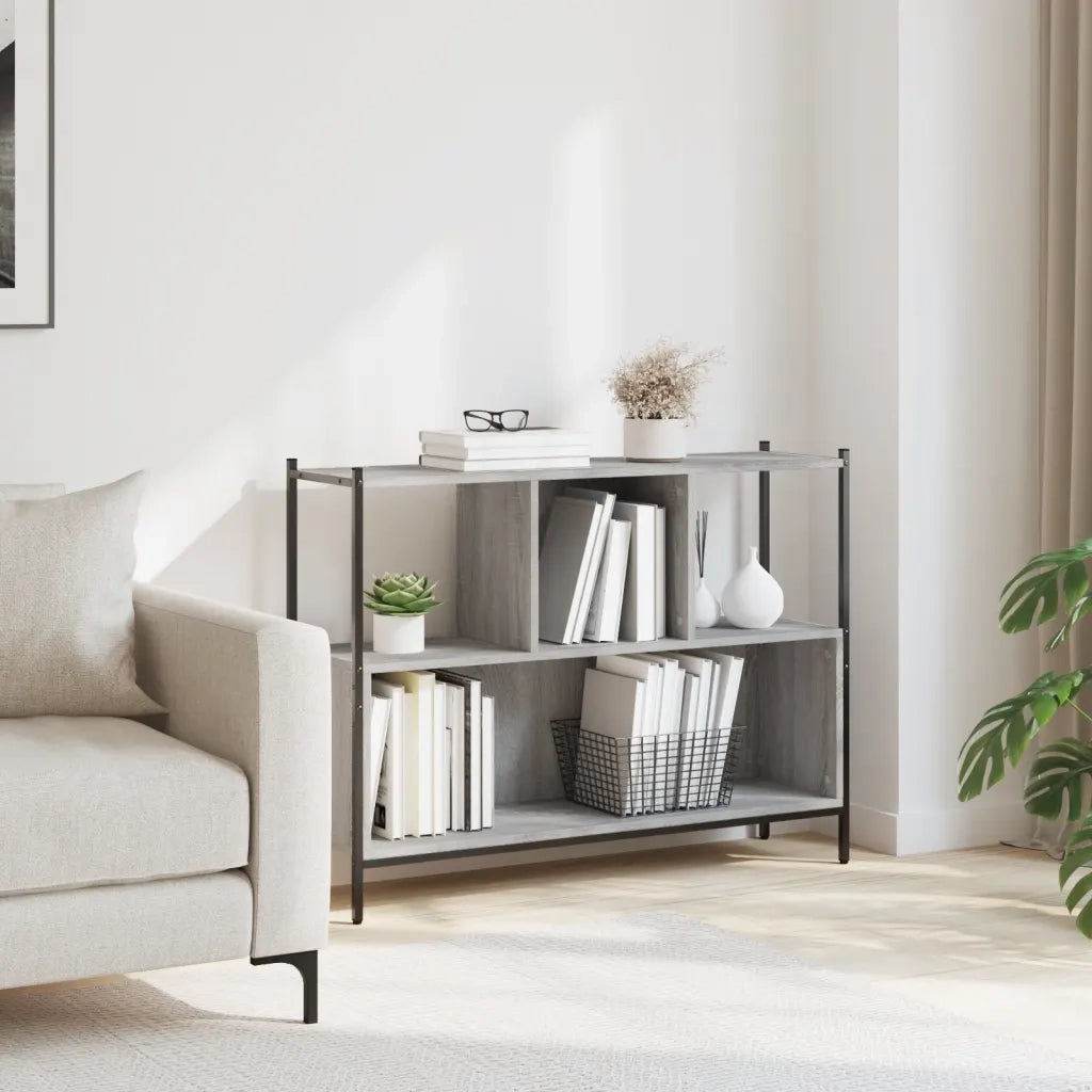 Libreria Grigio Sonoma 102x28x77,5 cm in Legno Multistrato 838901