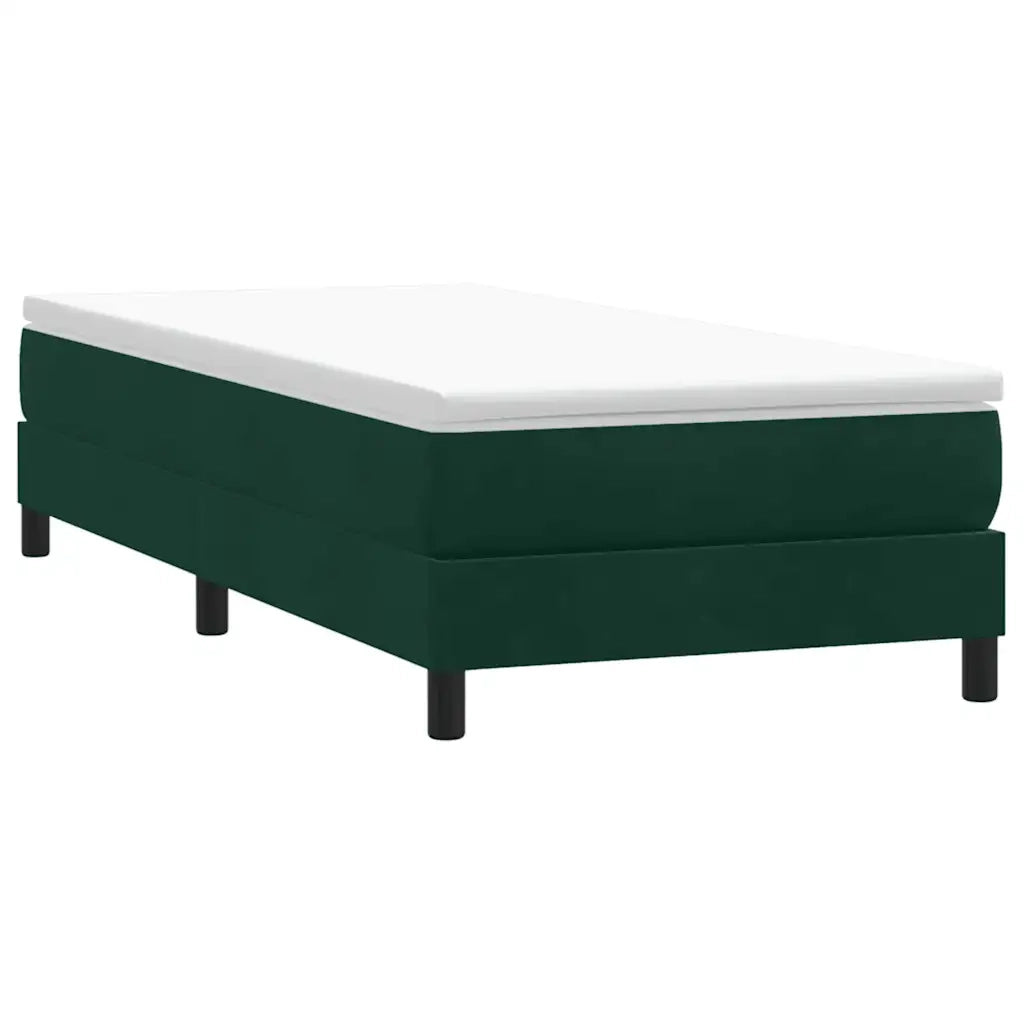 vidaXL Letto a Molle senza Materasso Verde Scuro 90x220 cm Velluto